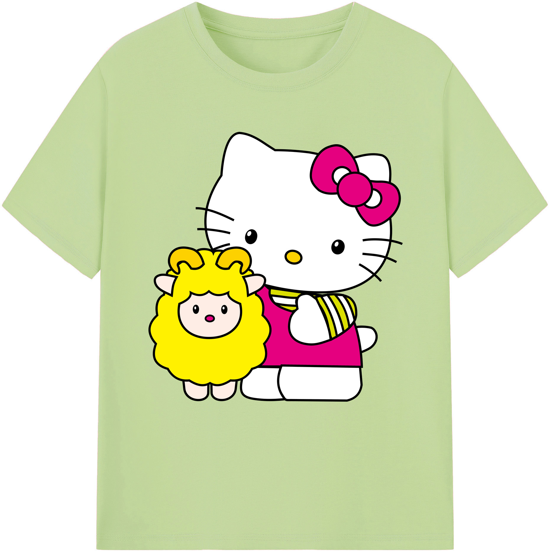 （画像用） Hello Kitty ハローキティ 綿100％半袖Tシャツ（フロントプリント）